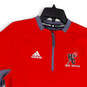 Unisex Red HC Devils Crew Neck Short Sleeve 1/4 Zip T-Shirt Size XS image number 3