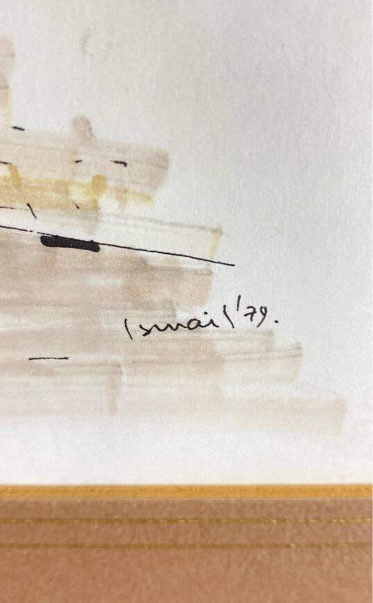 Ras Al Khaimah U. A. E. Boat Building Watercolor by Ismail Signed 1979 image number 5