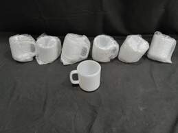 Glasbake Bundle of 7 Milk Glass Mugs