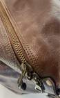 John Varvatos Large Brown Leather Duffle Bag image number 3