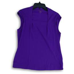 Coldwater Creek Womens Purple Square Neck Sleeveless Blouse Top Size M/10-12