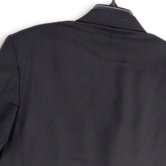 Mens Black Long Sleeve Pockets Notch Lapel Three Button Blazer Size 44R image number 4
