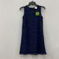 NWT Kate Spade Womens Blue Floral Lace Round Neck Sleeveless Shift Dress Size 14 image number 2