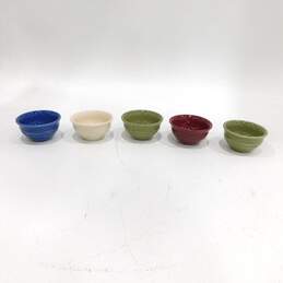 Longaberger Pottery Woven Traditions Multicolor Dessert Bowl Set of 5