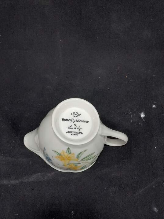 Lenox Butterfly Meadows Pattern Ceramic Sugar Bowl & Creamer Dishes - IOB image number 3
