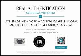 Kate Spade Madison Daniels Floral Embellished Black Leather Crossbody Bag w/COA alternative image
