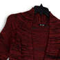 Womens Red Black Long Sleeve Knitted Open front Cardigan Sweater Size S image number 3