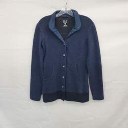 Mountain Hardware Blue Wool Blend Button Up Knit Sweater WM Size S