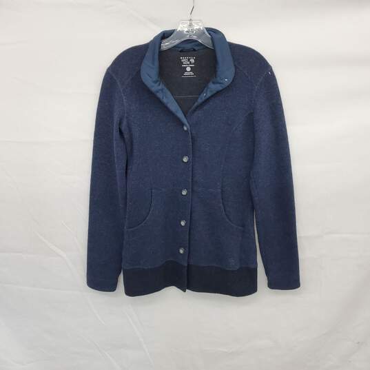 Mountain Hardware Blue Wool Blend Button Up Knit Sweater WM Size S image number 1