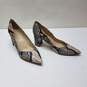 Marc Fisher Pumps Womens 8 Gray Snake Print Faux Leather Pointed Toe Claire Heel Sz 9.5M image number 2