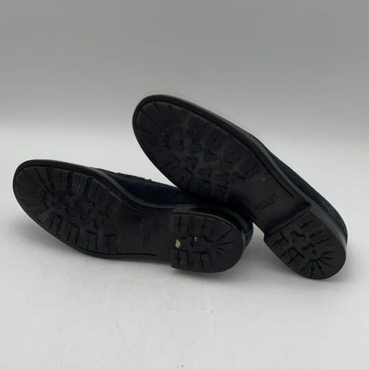 Mens Black Leather Moc Toe Fashionable Slip-On Loafer Shoes Size 8 image number 5