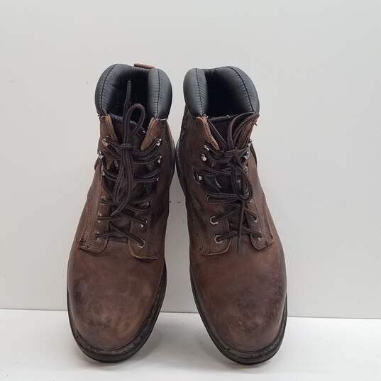Timber;land 3034 Pro Pit 6 inch Brown Leather Steel Toe Work Boots Men's Size 10 W image number 6
