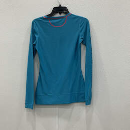 Womens Blue Crew Neck Long Sleeve Fitted Pullover T-Shirt Size Small alternative image