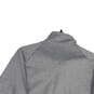 Mens Gray Black Striped Mock Neck Full-Zip Long Sleeve Track Jacket Size XL image number 4