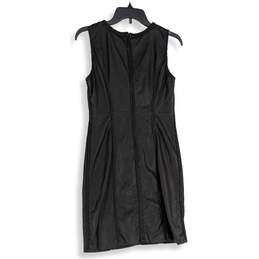 NWT Womens Black V-Neck Sleeveless Back Zip Sheath Dress Size Small alternative image