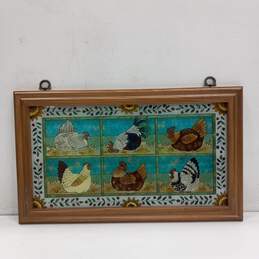 STAINED GLASS LOOK PANEL WITH CHICKENS
