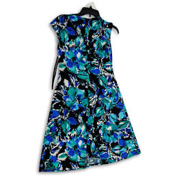 Womens Multicolor Tropical Floral Sleeveless Cap Sleeve A-Line Dress Sz 8P alternative image