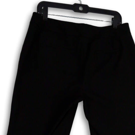 Womens Black Flat Front Pocket Wide Leg Regular Fit Dress Pants Size 10 image number 4