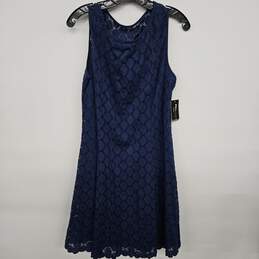 Navy Blue Knitted Sleeveless Dress