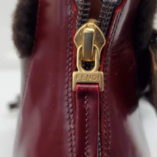 Fendi Women's Brown Red Fur Lined Platform Boots Size 8.5 w/COA image number 7