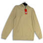 NWT Mens Tan Long Sleeve Kangaroo Pocket Pullover Hoodie Size Medium image number 1