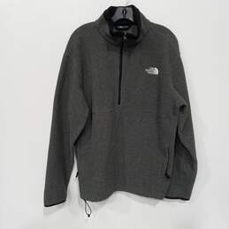 The North Face Men's Gray Fleece 1/4 Zip Pullover Jacket Size L