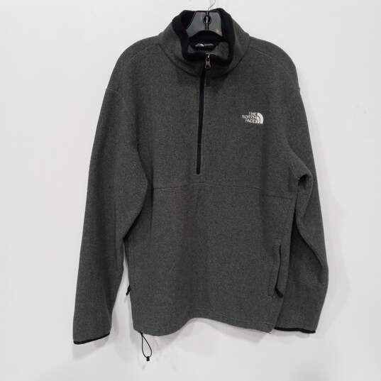 The North Face Men's Gray Fleece 1/4 Zip Pullover Jacket Size L image number 1