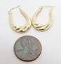 14K Yellow Gold Oblong Twisted Hoop Earrings 1.5g image number 6