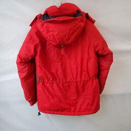 REI Red Hooded Puffy Rain Coat Size 8 alternative image