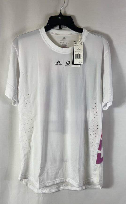 Adidas White Short Sleeve - Size Large image number 1