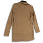 Womens Tan Knitted Stretch Long Sleeve Turtleneck Pullover Sweater Size 14 image number 2