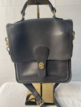 Certified Authentic Vintage Coach Black Leather Crossbody Bag