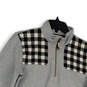Womens Gray Mock Neck Long Sleeve 1/4 Zip Pullover Sweatshirt Size S image number 3