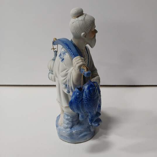 Old Japanese Man Vendor Ceramic Jar Sculpture image number 3