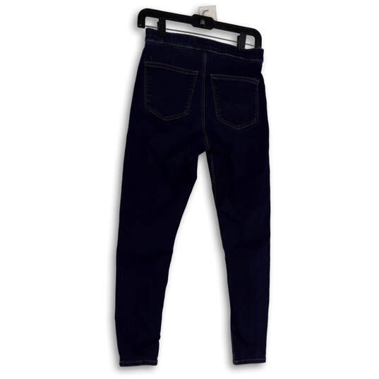 Womens Blue Denim Dark Wash Pockets Stretch Skinny Leg Jeans Size 30/30 image number 2