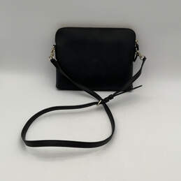 Womens Black Leather Outer Pockets Detachable Strap Zip Crossbody Bag alternative image