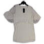 NWT Womens White Pom Pom V-Neck Bell Sleeve Knee Length Shift Dress Size M image number 1