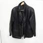 Knightsbridge Men's Black Long Genuine Leather Button Up Jacket Size M image number 1