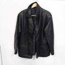 Knightsbridge Men's Black Long Genuine Leather Button Up Jacket Size M