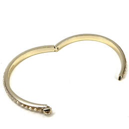 Designer Henri Bendel Gold-Tone Crystal Cut Stone Hinged Bangle Bracelet alternative image