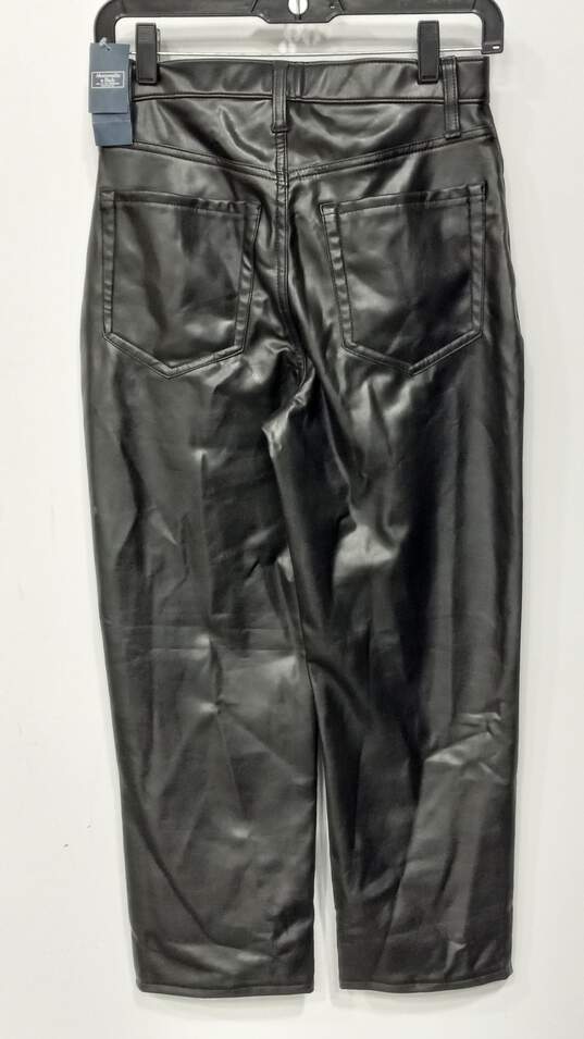 Women's Black Leather Pants Size S image number 2