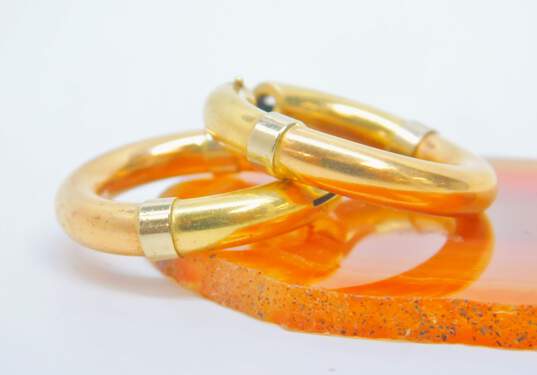 Elegant 14K Tri Tone Gold Hoop Earrings 8.9g image number 3