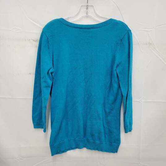 Pendleton WM's V-Neck Long Sleeve Turquoise Sweater Size M image number 2