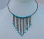 Carolyn Pollack Sterling Silver Turquoise Dangle Wire Necklace 14.3g image number 2