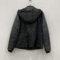 Womens Black Long Sleeve Pockets Full Zip Hooded Puffer Jacket Size 14 image number 2