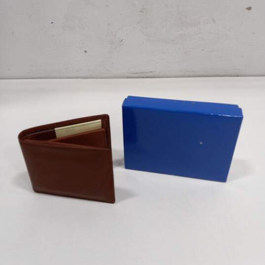Firenze Vera Pelle Genuine Leather Wallet In Blue Box image number 1