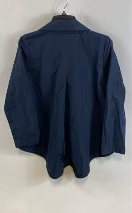 Sun Kim Womens Blue Shawl Lapel Long Sleeve Designer Windbreaker Jacket Size S alternative image
