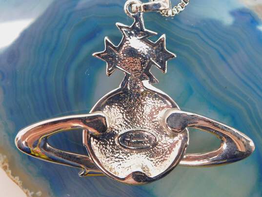 Vivienne Westwood Designer Enamel Saturn Orb Pendant Necklace 35.0g image number 5