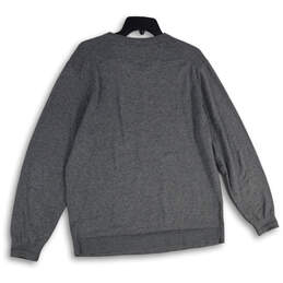 Mens Gray V-Neck Long Sleeve Knitted Pullover Sweater Size Large alternative image