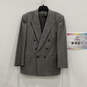 Authentic Mens Gray Long Sleeve Peak Lapel Double Breasted 2 Button Blazer image number 1